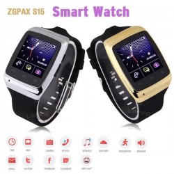 Luxury Bluetooth Smart Watch WristWatch 1.54'' ZGPAX S15 Smartwatch Phone Sync 8G Memory & Camera for Android