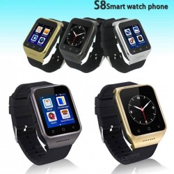 S8 Smart Watch Phone Wristwatch Bluetooth 4.0 Android 4.4.2 3G WCDMA Dual Core MTK6572 1.2GHz GPS 5.0 MP Camera