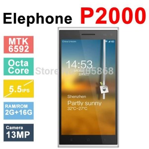 Buy Original Elephone P2000 P2000C MTK6592 1.7GHz Octa Core Android 4.4 WCDMA 3G 5.5" HD 2G RAM 16G ROM Cell Phone online