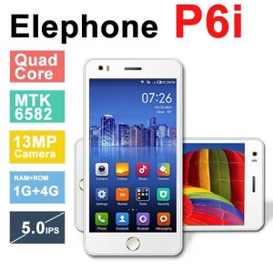 Buy Original Elephone P6i Cell Phone MTK6582 Quad Core 1.3GHz 5.0" QHD IPS Screen 1GB RAM 4GB ROM Android 4.4 Camera 13MP 3G WCDMA online