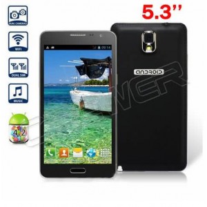 Buy 5.3'' Cell Phones JIAKE N900W Android 4.2 3G MTK6572 Dual Core 1.2GHz 4GB ROM WVGA Screen GPS Dual Cameras online