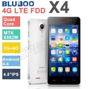 Buy BLUBOO X4 4G Smart phone 4.5" IPS Screen Single SIM Dual camera MTK6582M Quad Core Android 4.4 kitkat 4G LTE online