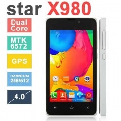 HOT Star X980 MTK6572 Dual Core 256MB RAM 512MB ROM 800*480 Android 4.2 GPS Bluetooth 4.0 inch Cell Phone