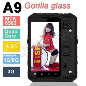 Buy Original Arrival A9 IP68 Waterproof MTK6582 Quad Core Android Cell Phones 1GB RAM 8GB ROM 5MP online