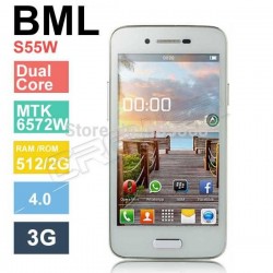 Original Phone BMLS55W MTK6572 dual core 4.0inch Capacitive Screen 512MB RAM 2GB ROM 3G GPS Android 4.2 Cell Phone 0