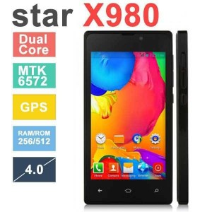 Buy Original Phone Star X980 4.0'' capacitive screen 800*480 Android4.2 MTK6572 Dual Core CPU 256MB RAM 512MB ROM GPS O online