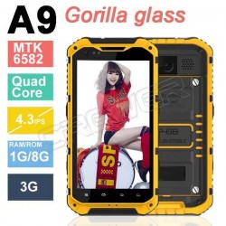 Original Quad core A9 phone Android 4.2 Gorilla glass 1GB/8GB 5MP Waterproof phone GPS Dustproof Shockproof cellphone 3G A8