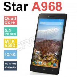STAR A968 5.5" MTK6582 Quad Core 3G Android 4.4 1G RAM 4G ROM GPS OTG 5MP IPS QHD 960*540 Cell Phones O