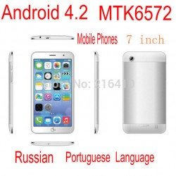 Android Cell Phone White 7 inch Tablet Android 4.2 GPS MTK6572 Dual Core 2 SIM P9200 s