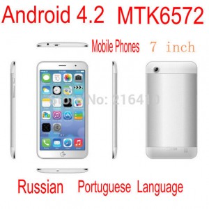Buy Android Cell Phone White 7 inch Tablet Android 4.2 GPS MTK6572 Dual Core 2 SIM P9200 s online