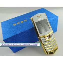 Super Fashion cell phone Dual SIM Card NEW Luxury stainless steel metal leather 6008