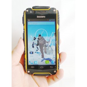 Buy yellow Discovery V8 4.0 inch Smart Phone Android 4.2 MTK6582 cell phones Waterproof Dustproof Shockproof 2 SIM online