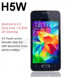 NEW Multi color HTM H5W 4 inch MTK6572 Dual Core Android 4.3.3 4GB ROM Dual Camera Dual Sim 3G GPS cell phone