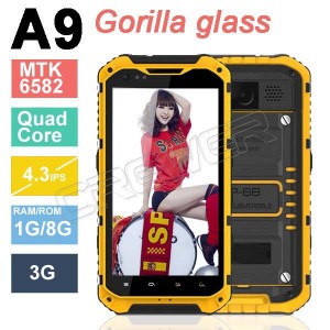 Buy Original Quad core A9 phone Android 4.2 Gorilla glass 1GB/8GB MTK6582 Waterproof phone GPS Dustproof Shockproof cellphone 3G GPS online