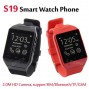 Buy 1.54 Inch Smartwatch S19 Smart Watch Phone Sync / SIM 2MP Camera Support GSM FM TF Bluetooth For Samsung HTC Android online