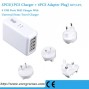 Buy 10PCS Supply Universal E.U./USA/UK/Australia Plug 4 Port USB travel Wall Charger AC Power Adapter for All AC020 online