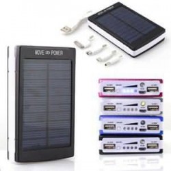 100% New Brand Solar Power Bank 30000mAh Dual USB Charger Battery For iPhone 4/4G/4S/5/5S