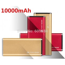 10000mAh Li-Polymer Ultra-Thin Metal Slim USB Portable Charger External Battery Power Bank Charger For Cell Phone MP4