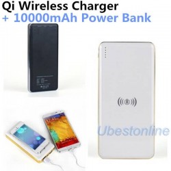 10000mAh Power Bank Qi Wireless Charger For Samsung S5 Note3 Iphone 5 Nokia Nexus LG Cellphone Portable Power Source UWP8000