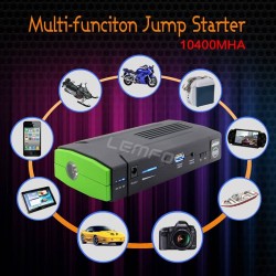 10400mAh Jump Starter Car Battery Charger Multi-Function Auto External Rechargeable Emergency Power Bank Supplier LEMFO