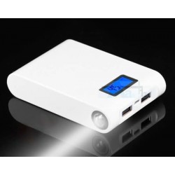 12000mAh LCD LED USB White External Power Bank Battery Charger for iPhone Samsung HTC S15-W