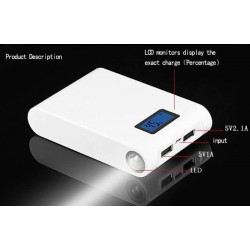 12000mAh Mobile Power Bank external portable battery 18650 white for iPhone 5 5s PDA PSP MP3 MP4 Any 5V device