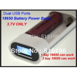 1A 2A Dual USB LCD Battery Charger Power Bank Shell External 18650 Power Box for Samsung HTC Sony s MP3 MP4