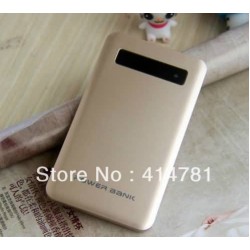 1pc png plastic Ultra-thin touch Power bank 5000mAh External Battery Charger Power Bank 2 Dual USB for iPad/iPhone
