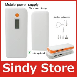 1pcs 12000mah Portable Rechargeable Power Bank with a usb and 4 connectors External Battery Charger Pack backup