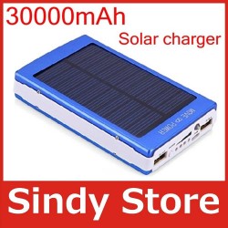 1pcs, , Trend Black 30000mAh Solar Mobile Power Bank Backup Battery Solar Charger for GPS MP3 PDA