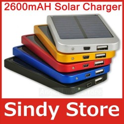 1pcs,,Precious 2600MAH Solar Battery Panel Charger portable power bank power mobile for Cell MP3 Camera