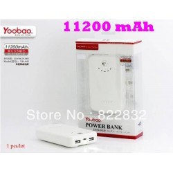 1pcs/lot Yoobao 2 Dual USB 11200mAh power bank moblie phone backup powers External Battery pack 11200mAh