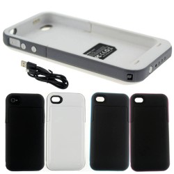 2000mAh External Battery Backup Pack Power Bank Charger Case for iPhone 4 4S