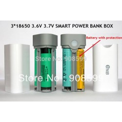 2013 NEW Enb 3*18650 battery Box Shell SMART POWER BANK Case for iPhone Samsung Nokia Blackberry MP3/4 with LED light