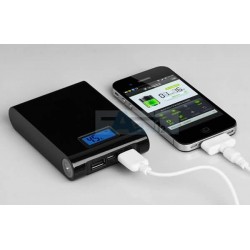 12000mAh LCD LED USB Black External Power Bank Battery Charger for iPhone Samsung HTC S15-B