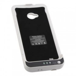 White 3800mAh External Power Bank Battery Pack Case Cover For HTC ONE M7