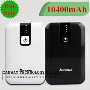 Buy 10400mah power bank large capacity backup power 2 usb output with micro mini i4 adapter and LED lamp online