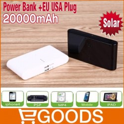 100% Real!20000mAh Power Bank!EU Plug or USA Plug+Travel Move portable Bank for iPad iPhone Tablet pc,Dropshipping