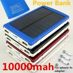 10000MAH Solar charger 2 USB Battery Panel Power Bank External Battery Charger for Nokia iPhone Samsung