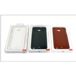 Power Bank Back-up Battery External Emergency Rechargeable Leather Case 3000mAh for Samsung Galaxy Note I9220 N7100 White