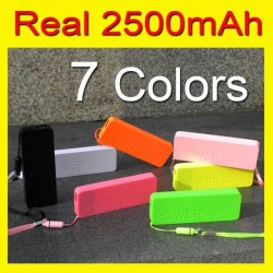 Real 2500mAh power bank / External Battery Pack charger for SAMSUNG Galaxy S3 S4 S5 for iphone 5 5S, 7 Colors available in stock