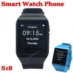 S18 Watch Unlocked Phone Bluetooth Smart Wristwatch SmartWatch 1.54inch GSM SIM FM Sync Call Android OS Anti Lost Handsfree New