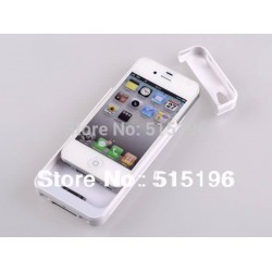 Slim black and white 2300mAh External Battery Backup Power Charger Case for iPhone 4 4S