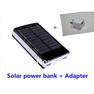 Buy Solar 100000mAh Portable External Power Bank Battery Mobile Charger 2 USB Ports For Samsung iphone Tablet phone MID + An adapter online