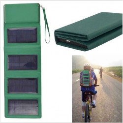 Solar Folding Storage bag Portable Power Source Mobile Power Bank 4 Panels Solar Charger for Ipad 8000mAh