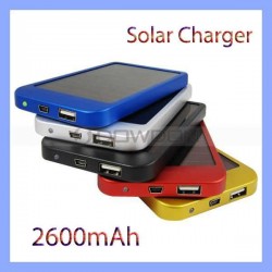 Solar Mobile Charger Cell Phone Charger Portable Solar Charger 2600mAh Emergency External Battery