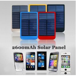 Solar Panel 2600mAh Portable Charger Backup External Battery Charging Power Bank For iPhone 4 4s 5 5S iPad iPod Samsung HTC 5pcs
