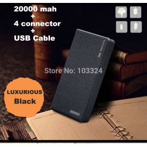 Buy Wallet style 20000mah power bank With LED Lighting Power Battery External Battery Pack Double USB port+USB Cable+Connector online