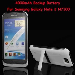 White External Backup Battery Charger with top cover 4000mAh Portable Power Bank Case for Galaxy Note 2 II N7100