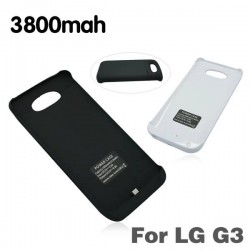 White For LG G3 D858 Backup Pack Battery New External Charger Power Bank With Stand Cover Case 3800mAh